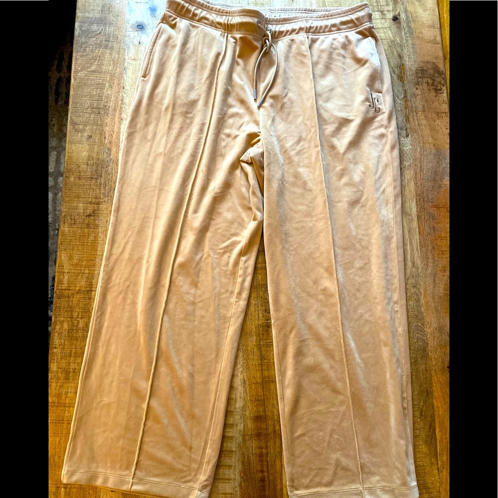 Juicy Couture gold velour wide leg sweatpants sweats tracksuit pants 1X NWT